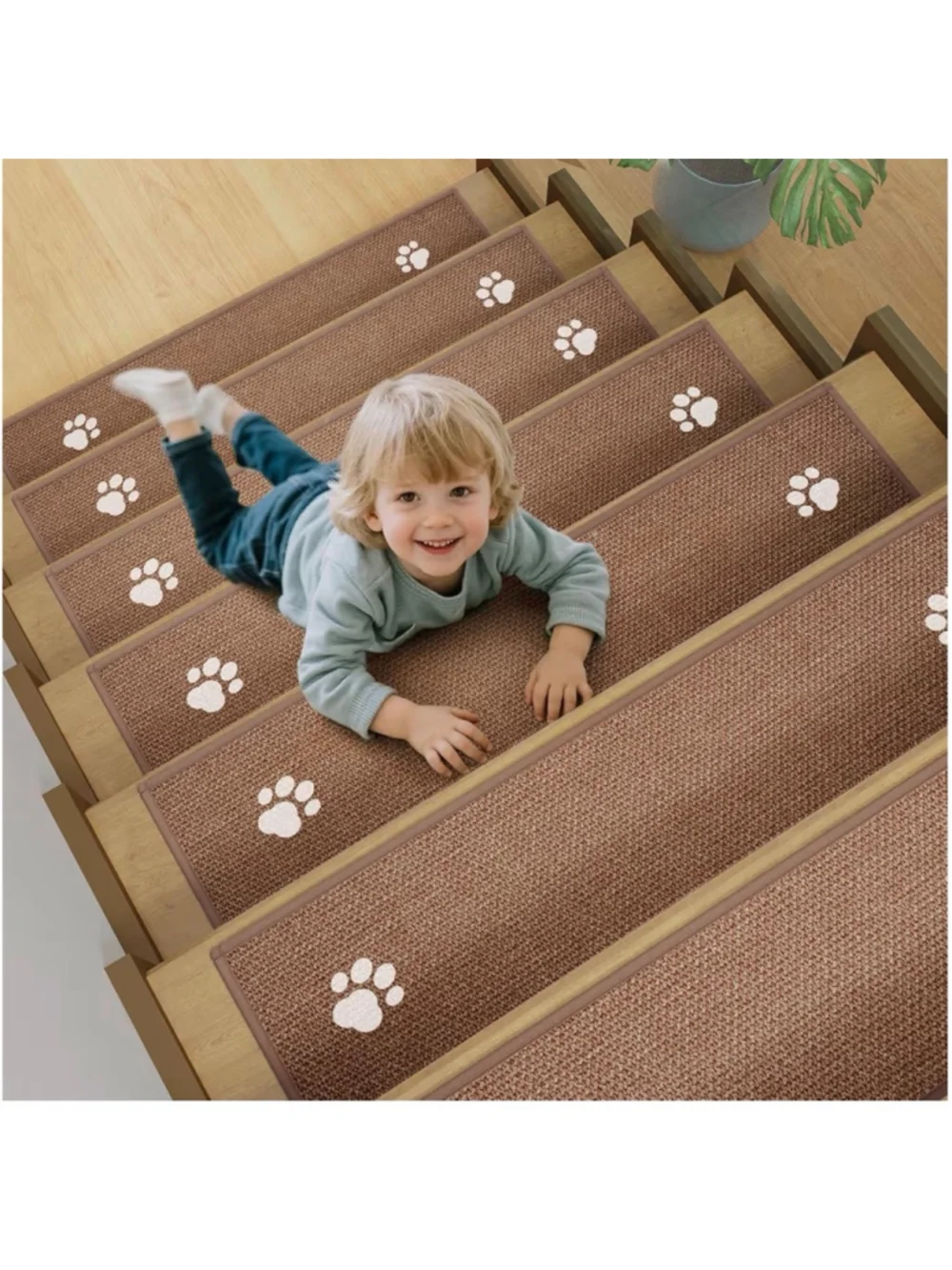 NEW Stair Treads Non Slip Indoor 15PCS Rubber Backing Stair Runner Rugs